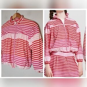 Hunter × Target Pink Stripe Jacket.  Girls size L‎ (10/12)